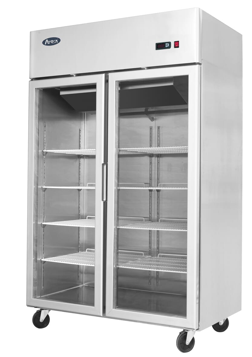 Atosa Ycf9402gr Slimline Double Glass Door Upright Fridge 900ltrs Alexanders