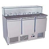 Ice-A-Cool ICE3864GR 3 Door Marble Top Saladette Counter, 380ltrs