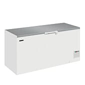 Front view of the Elcold EL61SS Stainless Steel Solid Lid Chest Freezer, 607 Litres