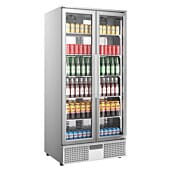 Sterling Pro Green SP220-STS Stainless Steel Double Door Upright Bottle Cooler, 458 Litres