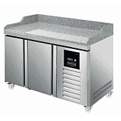 Front view of the Sterling Pro Green SPI-7-135-20-GR 2 Door Granite Counter Fridge, 290 Litres