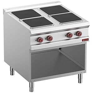 Diamond E9/4PQA8-N 4 Squared Plates Freestanding Electric Range Cooker on Neutral Open Cupboard, 13kW