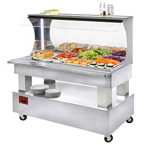 Diamond ASB/4N-A1-R2 White Wood Wall Refrigerated Buffet Salad Bar, 4 x 1/1 GN