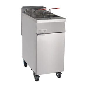 Buffalo DC319-N Single Tank Twin Basket Freestanding Natural Gas Fryer, 26.4kW