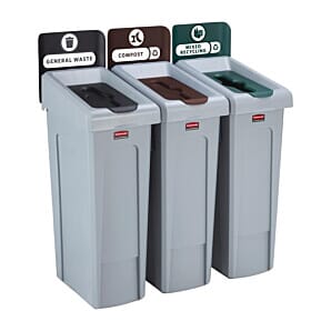 Rubbermaid Slim Jim Three Stream Recycling Station 87Ltr - DY080