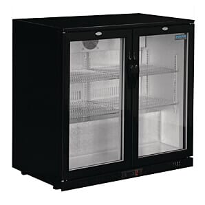 Front view of the Polar GL002 G-Series Hinged Double Door Back Bar Cooler, 208 Litres