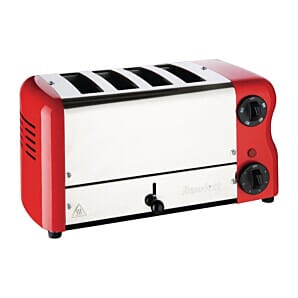 Rowlett CH184 Rowlett Esprit 4 Slot Toaster Traffic Red w/2x Additional Elements & Sandwich Cage