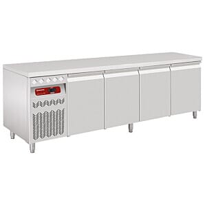 Diamond DT224/P9AGX 4 Door Stainless Steel Refrigerated Counter with Splashback, 550 Litres