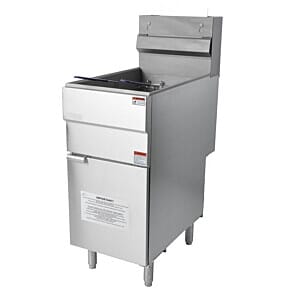 Hamoki GF120 Free Standing Single Tank / Double Basket Natural Gas Fryer, 35.2kW