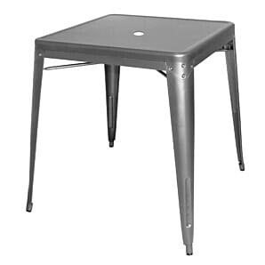 Bolero DM904 Bistro Square Steel Table Gun Metal 668mm