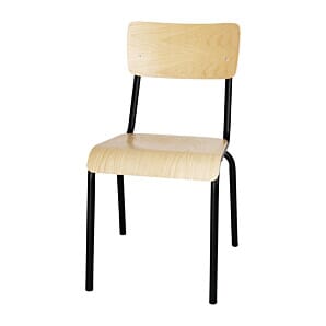 Bolero Cantina Side Chairs with Wooden Seat Pad and Backrest Black (Pack of 4) - FB949