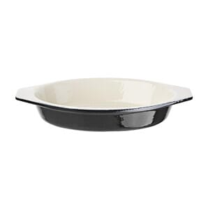 Vogue U563 Black Cast Iron Oval Gratin Dish 650ml