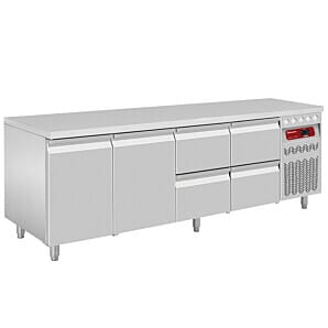 Diamond DT224/P9_2XCA1/2-P9 2 Door Refrigerated Preparation Counter with 4 Drawers, 550 Litres