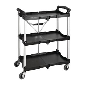 Vogue DT429 3 Tier PP Folding Trolley Black