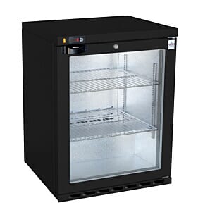 Osborne 160ES GBL eCold Single Door Black Undercounter Fridge, 110 Litres