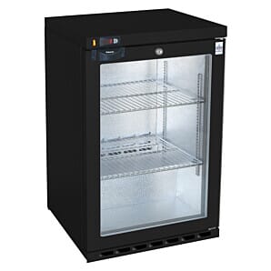 Osborne 180ES GBL eCold Single Door Black Undercounter Fridge, 139 Litres