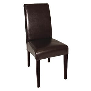 Bolero Curved Back Leather Chairs Dark Brown (Pack of 2) - GF956