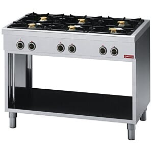 Diamond G65/6BP11-EN 6 Burner Gas Oven Range on Open Cupboard