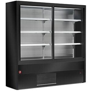 Diamond PD12/B5-R2 Black Refrigerated Multideck with Glass Sliding Doors, 1200mm