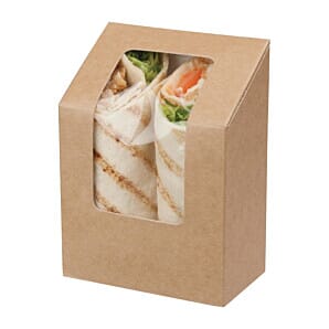 Colpac Zest Compostable Kraft Tuck-Top Wrap Packs With Cellulose Window (Pack of 500) - FA391