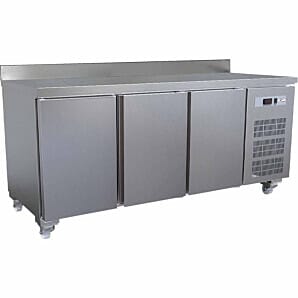 Diamond WR-MGN3-V/R2-BA 3 Door Stainless Steel Refrigerated Counter with Splashback, 405 Litres