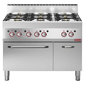 Diamond G65/6BFA11-N 6 Stove Freestanding Gas Range Cooker on Neutral Closed Cupboard