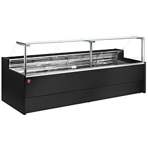 Diamond VZ15/B5-VR2 Flat Glass Black Refrigerated Serveover Counter, 1500mm
