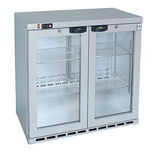 Osborne 250ES GSI eCold Double Door Silver Undercounter Fridge, 220 Litres