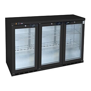 Osborne 290ES GBL eCold Triple Door Black Undercounter Fridge, 330 Litres