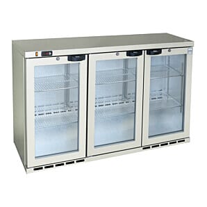 Osborne 290ES GSI eCold Triple Door Silver Undercounter Fridge, 330 Litres