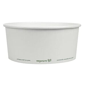 Vegware FS178 185-Series Compostable Bon Appetit Wide PLA-lined Paper Food Bowls 48oz (Pack of 300)