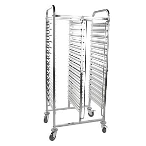 Hamoki 160101 Racking Trolley 15 Tier Double Row Rack, 30 Shelves