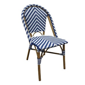 Bolero CH110 Parisian Style Rattan Side Chair Blue (Pack of 2)