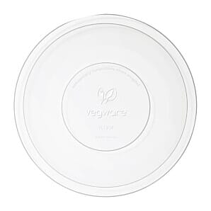 Vegware FS182 185-Series Compostable Bon Appetit Wide Bowl PLA Flat Lid (Pack of 300)
