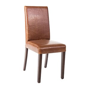 Bolero Faux Leather Dining Chair Antique Tan (Pack of 2) - GR368