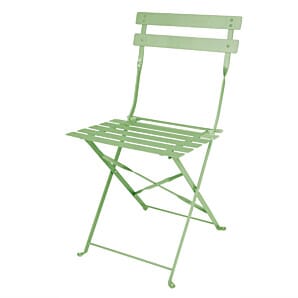 Bolero FT270 Pavement Style Steel Folding Chairs Light Green (Pack of 2)