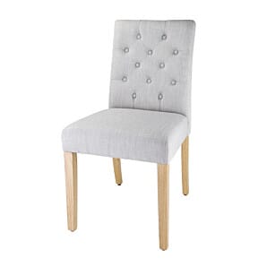 Bolero Chiswick Button Dining Chairs French Grey (Pack of 2) - DT698