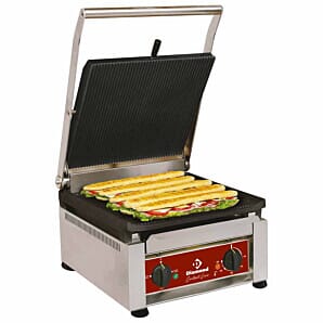 Diamond BIGFOOD/SN High Output Ribbed Contact Panini Grill