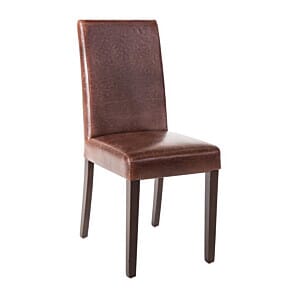 Bolero Faux Leather Dining Chair Antique Brown (Pack of 2) - GR369