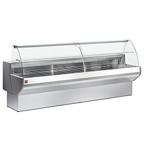 Diamond ML25/E8-R2 Stainless Steel Refrigerated Curved Serveover Counter with Understorage, 2500mm