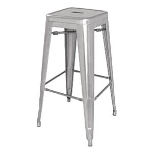 Bolero Bistro Galvanised Steel High Stool (Pack of 4) - DL876