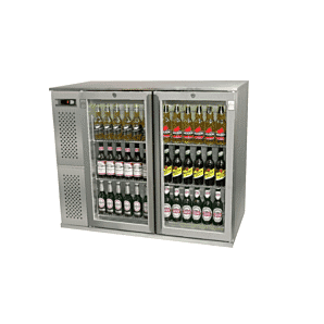 Osborne 420ES GSS INT eCold Double Door Stainless Steel Undercounter Fridge, 257 Litres