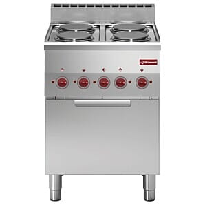 Diamond E60/4PFV6-N 4 Rounded Hobs Freestanding Electric Range Cooker on Electric Oven, 11kW