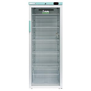 LEC Medical PCGR310CT Pharmacy Connect Upright Glass Single Door Fridge, 310 Litres