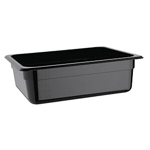 Vogue U459 Polycarbonate 1/2 Gastronorm Container 100mm Black