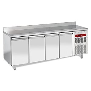 Diamond TG4B/HA-R2 4 Door Stainless Steel Freezer Counter with Splashback, 550 Litres