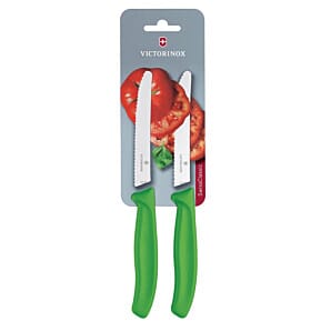 Victorinox CU554 Serrated Tomato/Utility Knife 11cm Green (Pack of 2)
