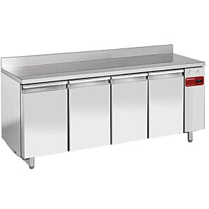 Diamond TS4B/HA 4 Door Stainless Steel Freezer Counter with Splashback, 550 Litres
