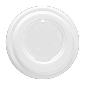 Vegware DE144 62-Series CPLA Hot Cup Lid - 4oz (Case 2000)