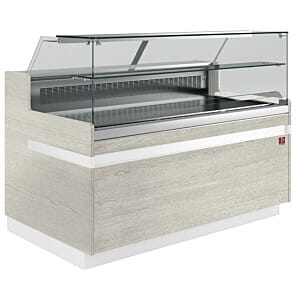 Diamond VB10XF1/R2 Flat Glass Light Wood Refrigerated Serveover Counter, 1538mm